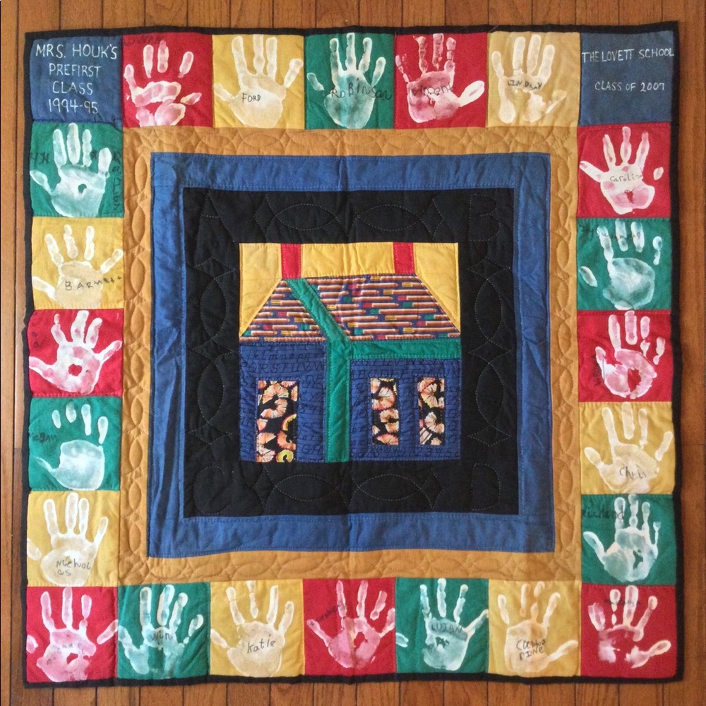 OOAK Kindergarten Quilt Wall Hanging Fiber Art The Lovett School Class of 2007